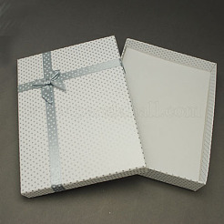 ちょう結び内部スポンジでアクセサリー厚紙箱  長方形  グレー  160x120x30mm  インナーサイズ：155x115mm&nbsp;LS-CBOX-R022-9