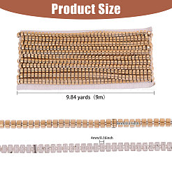 長方形のプラスチックビーズトリミング  マスクと衣装のアクセサリー  ゴールド  1/4x1/8インチ（8x4mm）  約9.84ヤード（9m）/ pc&nbsp;DIY-WH0656-36B