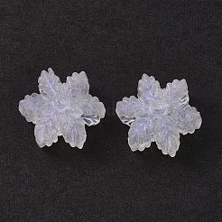 透明なアクリルビーズ  グリッターパウダー  クリスマススノーフレーク  透明  13x14.5x6mm  穴：4mm  約950個/500g&nbsp;OACR-P007-30