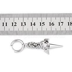 304ステンレススチール製フープダングルイヤリング  コーン  ステンレス鋼色  54mm&nbsp;WG5DB00-01