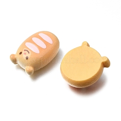 不透明な樹脂模倣食品カボション  クマパン  ミックスカラー  22~25.5x17~20.5x9.5~10mm&nbsp;RE-CBA7952-02