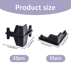 2種類のプラスチックコーナーガード  キッチン収納ラックアクセサリー  ブラック  38.5~39.5x38.5~39.5x18~37.5mm&nbsp;FIND-FH0017-13
