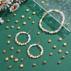 100 個 10 スタイル合金ビーズ  花  ゴールドカラー  5.5~8x5.5~8.5x3~4.5mm  穴：0.9~1.2mm  10個/スタイル&nbsp;FIND-PH0027-02