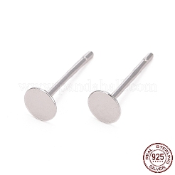 変色防止ロジウムメッキ スターリングシルバー イヤリング 925 個  ピアスポスト  プラチナ  12x4x0.5mm  ピン：0.8mm&nbsp;STER-A003-80
