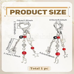 ギターアクリルペンダント装飾  合金クラスプ付  レッド  98mm&nbsp;KEYC-LP0001-58B