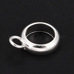 201 ステンレス鋼チューブベイル  ループベイル  リング  銀  10x7x2.5mm  穴：2mm  5mm内径&nbsp;STAS-P198-66B-S