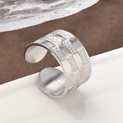 304ステンレススチールオープンカフリング  ステンレス鋼色  11mm  調整可能&nbsp;RJEW-A079-01E-P