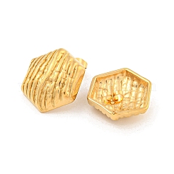六角形 304 ステンレススチール イヤリング  女性用スタッドピアス  ゴールドカラー  23x20mm&nbsp;EJEW-L290-019G