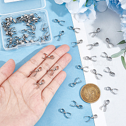 201ステンレススチールペンダントピンチベイル60個  アイスピックピンチベイル  ステンレス鋼色  11x8x3mm  穴：4x3mm  ピン：0.5mm&nbsp;STAS-UN0049-40