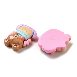クマのテーマの不透明樹脂デコデンカボション  混合図形  ミックスカラー  21~28x19~26.5x7~9.5mm&nbsp;CRES-P034-06