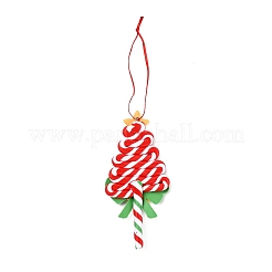 クリスマスツリー ロリポップ 手作りポリマー粘土ペンダント装飾  クリスマスツリーの壁やドアに吊るす飾り  ライムグリーン  185mm&nbsp;LS-HJEW-P017-02D