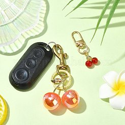 チェリーランプワークと樹脂ペンダント装飾  合金の留め金付き  ミックスカラー  55~90mm  2個/セット&nbsp;HJEW-SW00115-02