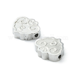 変色しない304ステンレススチールビーズ  長寿ロック  ステンレス鋼色  11x9.5x2.8mm  穴：1.4mm&nbsp;STAS-L269-045P