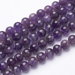 ラウンドアメジストビーズ連売り  直径約10mm  穴：1mm  約40個/連  15.5インチ&nbsp;X-GSR10mmC062