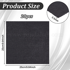 リネン生地  DIY 刺繍衣類アクセサリー用  ブラック  250x250x0.5mm&nbsp;DIY-WH0430-153A-07