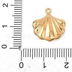 304ステンレスペンダント  ゴールドカラー  シェル形状  15.5x15x5mm  穴：1mm&nbsp;X-STAS-D129-17B-G