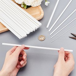 6スタイルのABSプラスチック角中空チューブとソリッドロッド  DIYサンドテーブル用  建築モデル作成  ホワイト  250~253x1~6x1~6mm  40個/袋&nbsp;DIY-OC0011-71