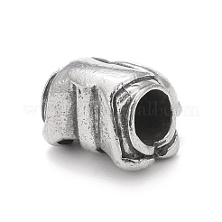 304ステンレススチールヨーロピアンビーズ  大穴ビーズ  パンダ  アンティークシルバー  11x12x9mm  穴：4.5mm&nbsp;STAS-G256-17AS