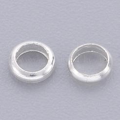 真鍮製スペーサービーズ  ロンデル  銀色のメッキ  3.5x1mm&nbsp;X-EC0823.5mm-S