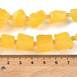生の粗い天然水晶ビーズ連売り  染め  シードビーズで  ナゲット  8~18x9~15x8~11mm  穴：1.5~2mm  約12~13個/連  7.48''~7.68''（19~19.5センチメートル）&nbsp;G-Z131-J01-10