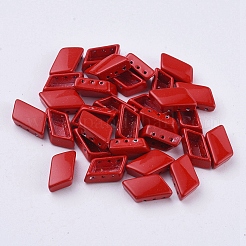 スプレー塗装合金マルチ連リンク  タイル弾性ブレスレット作り用  菱形  レッド  14x8x4.8mm  穴：0.8mm&nbsp;LS-PALLOY-G268-E-074