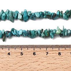 天然の湖北ターコイズビーズ連売り  ナゲット  4~11x4~11x1.5~5mm  穴：0.4mm  330.71''（840センチメートル）&nbsp;G-H345-A01-01