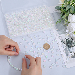 800個2スタイル環境にやさしい透明アクリルビーズ  ABカラー  ハート＆スター  クリアAB  8~10x8~10x3~4mm  穴：1.5mm  400個/スタイル&nbsp;TACR-SP0001-01B