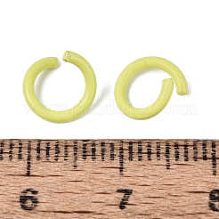 スプレー塗装された鉄のオープン丸カン  ライトカーキ  18ゲージ  8.5x1mm  内径：5.5mm  約5050個/1000g&nbsp;IFIN-T017-04B-27
