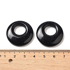 合成ブルーゴールドストーン青金砂石ペンダント  ドーナツ/円盤チャーム  27.5~28x4.5~5.5mm&nbsp;G-T122-76U