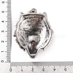 316サージカルステンレスペンダント  オオカミのチャーム  アンティークシルバー  46.5x38.5x13.5mm  穴：9x4mm&nbsp;STAS-Z073-15AS