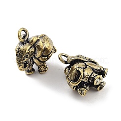 真鍮チャーム  カドミウムフリー＆鉛フリー  象  アンティークブロンズ  30x28x15mm  穴：4.5mm&nbsp;KK-A216-01B-AB