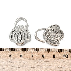 真鍮製ペンダントラインストーンセッティング  カドミウムフリー＆ニッケルフリー＆鉛フリー  シェル形状  プラチナメッキ  1mmのラインストーンに適する  26.5x20x12mm  穴：6mm&nbsp;KK-G532-19P