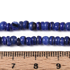 天然淡水貝殻染めビーズ連売り  ロンデル  ダークブルー  3~4x1~4mm  穴：0.9mm  約146~152個/連  14.76~15.16''（37.5~38.5センチメートル）&nbsp;SHEL-T020-29A-10