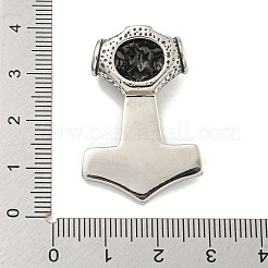 316サージカルステンレスペンダント  トールのハンマーチャーム  アンティークシルバー  35x23.5x9mm  穴：5mm&nbsp;STAS-E212-101AS