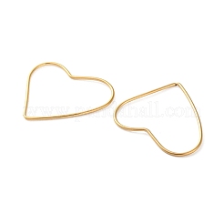 イオンプレーティング（IP）304ステンレス鋼リンクリング  ハート  18KGP本金メッキ  27.5x28.5x1mm  内径：26x20.5mm&nbsp;STAS-C114-11G