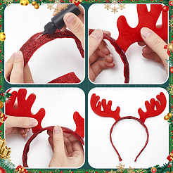 40個2スタイルのクリスマステーマオーナメントアクセサリー  のための diy 衣装  枝角  ファイヤーブリック  122x64x8mm  20個/スタイル&nbsp;FIND-GF0007-14A
