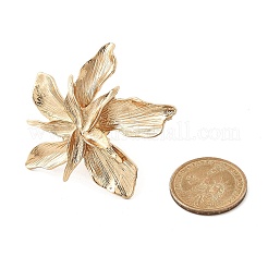 女性用フラワー合金調節可能リング  ライトゴールド  usサイズ8 1/2(18.5mm)&nbsp;RJEW-B108-01KCG