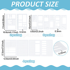 ペット日記プランニングテンプレート 12個 3スタイル  長方形  ホワイト  150~178x56~128x0.25~0.3mm&nbsp;DIY-PH0036-65
