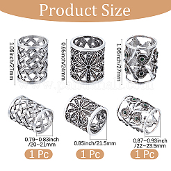 3個 3スタイル 合金製スカーフクリップ  コラム  アンティークシルバー  24~27x20~23.5mm  1個/スタイル&nbsp;AJEW-CY0002-62