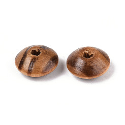 パインウッドビーズ  染色されていない  ロンデル  チョコレート  12~12.5x5.5~6mm  穴：2~3mm&nbsp;WOOD-N018-01B