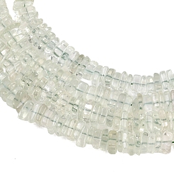 天然のグリーンクォーツビーズ連売り  長方形平石ビーズ  4.5~5x4.5~5x1.5~2.5mm  穴：0.3mm  約198~200個/連  16.14''（41センチメートル）&nbsp;G-Z152-F02-02