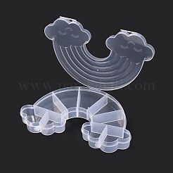 プラスチックビーズ収納ケース  小さな部品用  ハードウェアとクラフト  レインボー  透明  9x14.8x1.9cm&nbsp;X-CON-C006-25