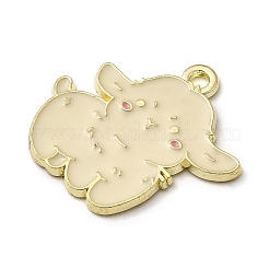 ゴールデン合金エナメルペンダントメッキ  動物チャーム  羊  23x22x2mm  穴：1.6mm&nbsp;ENAM-L049-01G-08