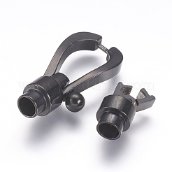 304ステンレススチール製折りたたみ式留め具  ガンメタ色  36x13x7mm  穴：4mm&nbsp;STAS-E144-038B
