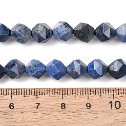 天然デュモルティエライトクォーツビーズ連売り  スターカットラウンドビーズ  多面カット  7~8mm  穴：1mm  約47個/連  14.96''（38センチメートル）&nbsp;G-F523-17-8mm-01