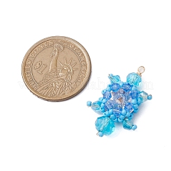 シードビーズ ビーズチャーム  亀のペンダント  ライトスカイブルー  31x20x8mm  穴：1.6mm&nbsp;PALLOY-MZ00351-03