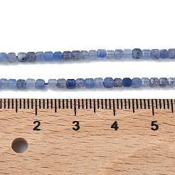 天然染色・加熱処理されたブルーアベンチュリンビーズ連売り  多面カット  キューブ  2x2x2mm  穴：0.6mm  約182個/連  15.16''~15.55''（38.5~39.5センチメートル）&nbsp;G-P457-B01-10
