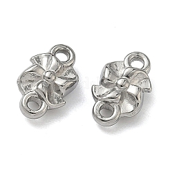 304ステンレススチールリンク  風車コネクタチャーム  変色しない  ステンレス鋼色  8.5x5x2.5mm  穴：1mm&nbsp;STAS-D211-12F-P