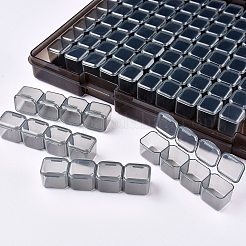 124グリッドポリプロピレン（pp）クラフトオーガナイザーケース収納ボックス  クラフト用  ビーズ  ネイルアートラインストーン  ダイヤモンド刺繡  ライトグレー  36x24.7x3.6cm&nbsp;CON-K004-08