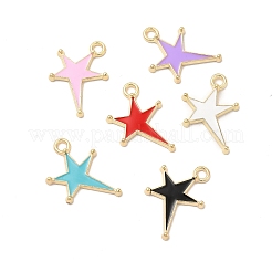合金エナメルチャーム  ミックスカラー  星のチャーム  ゴールドカラー  22x16.5x1.5mm  穴：2mm&nbsp;PALLOY-I217-11G